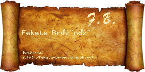 Fekete Brúnó névjegykártya